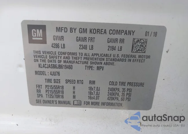 KL4CJASB6JB619460: 43086813