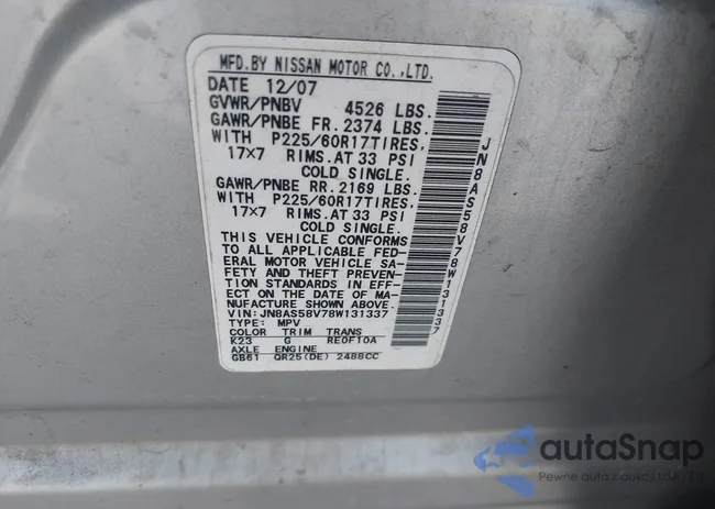 JN8AS58V78W131337: 43086834