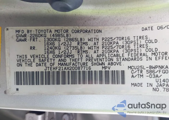 JTEHF21AX20087716: 43086853