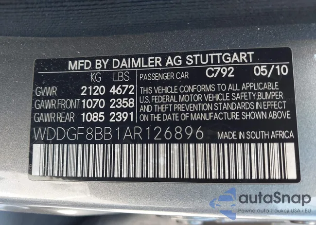 WDDGF8BB1AR126896: 43086893