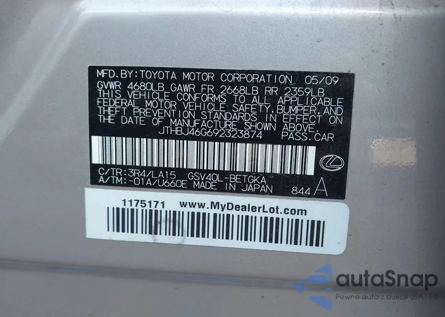 JTHBJ46G692323874: 43086904