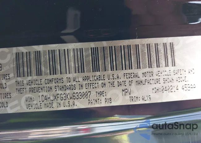 1C4HJXFG3KW633007: 43086905