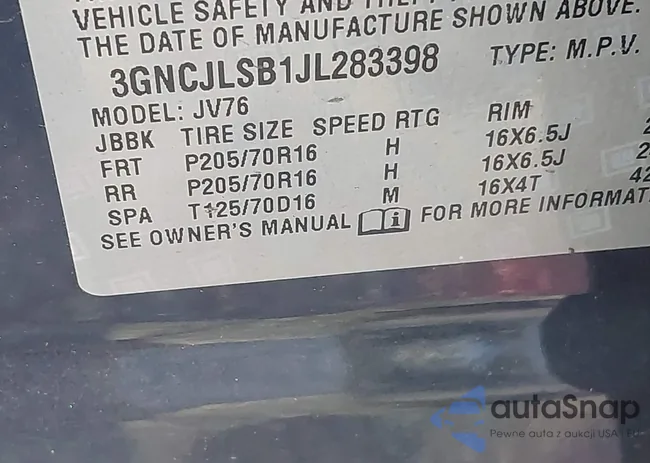 3GNCJLSB1JL283398: 43086911