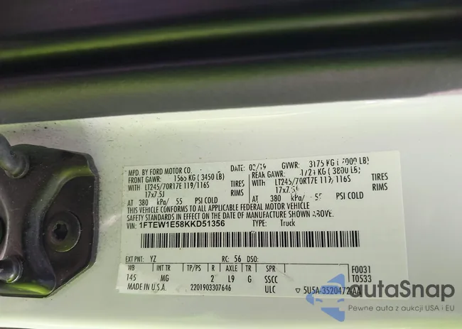 1FTEW1E58KKD51356: 43086959