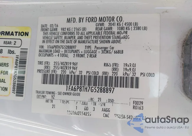 1FA6P8TH7G5288897: 43086963