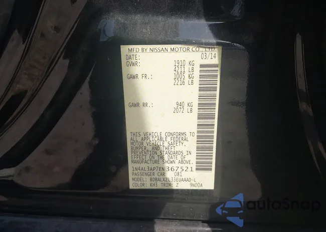 1N4AL3AP7EN367521: 43087029