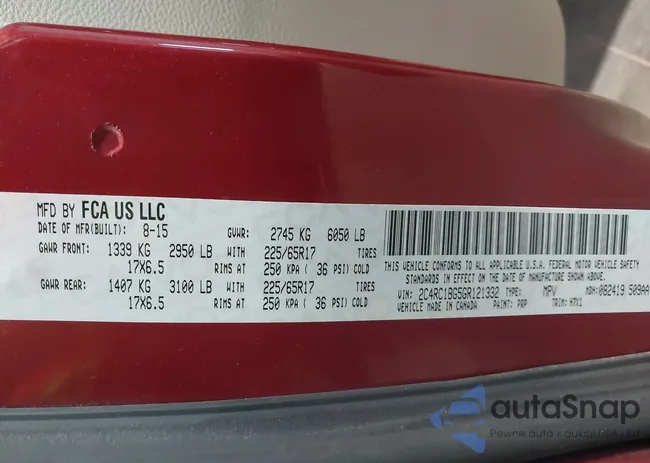 2C4RC1BG5GR121332: 43087041