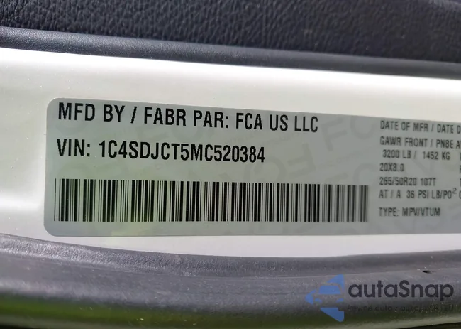 1C4SDJCT5MC520384: 43087095