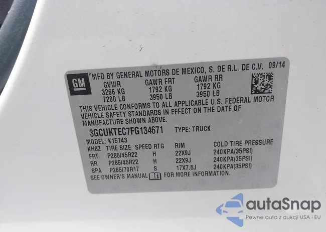 3GCUKTEC7FG134671: 43087108