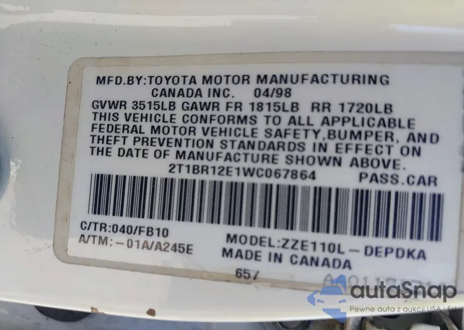 2T1BR12E1WC067864: 43088366