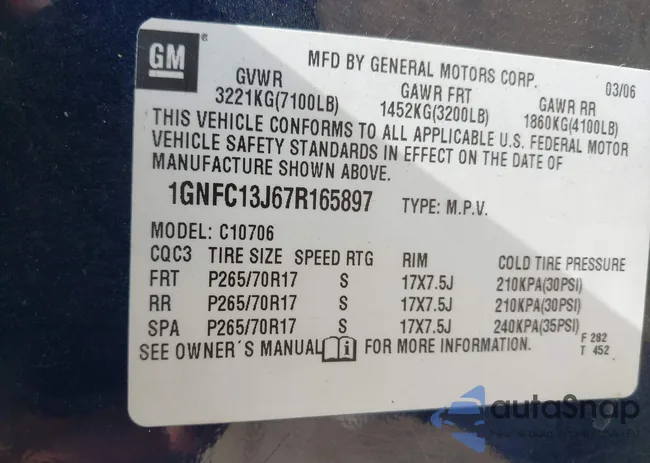 1GNFC13J67R165897: 43088381