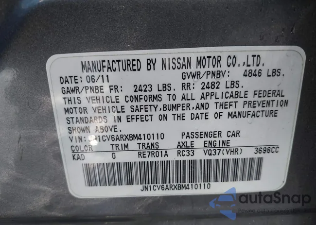 JN1CV6ARXBM410110: 43088448