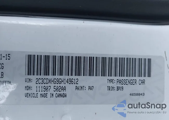 2C3CDXHG9GH149612: 43088589