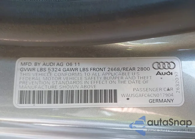 WAUSGAFC6CN017904: 43088662