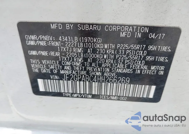 JF2GPABC4HH266269: 43087802