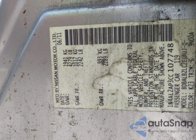 1N4AL2AP3CC107748: 43087946