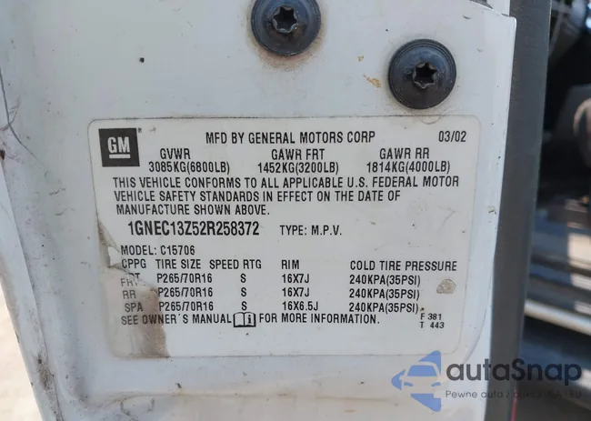 1GNEC13Z52R258372: 43089205