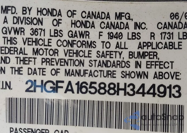 2HGFA16588H344913: 43089226