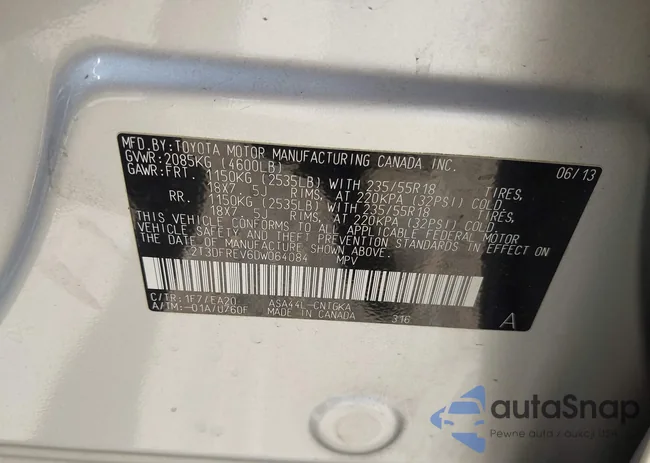 2T3DFREV6DW064084: 43089256