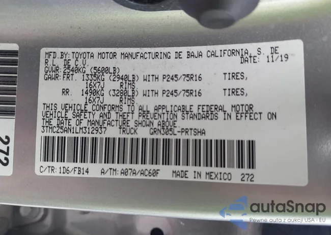 3TMCZ5AN1LM312937: 43089442