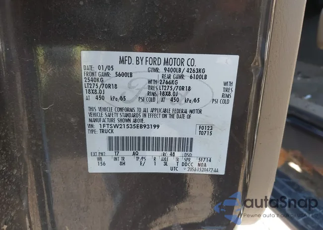 1FTSW21535EB93199: 43089648