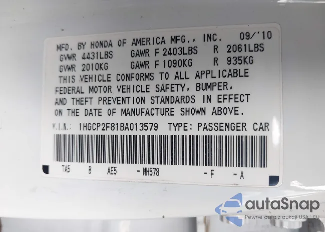 1HGCP2F81BA013579: 43089699