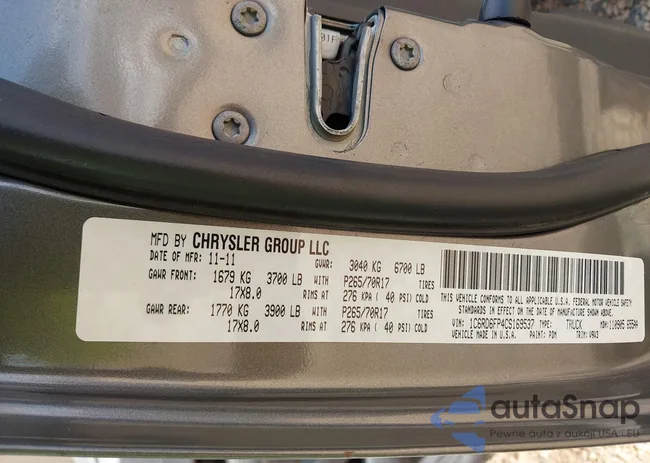 1C6RD6FP4CS169537: 43088833