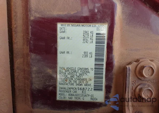 1N4AL2AP4CN568722: 43088868