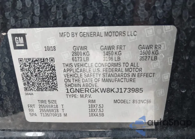 1GNERGKW8KJ173985: 43088998