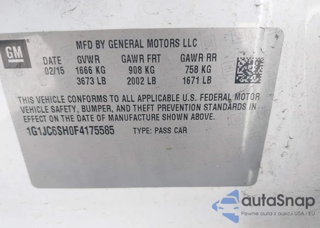 1G1JC6SH0F4175585: 43089009