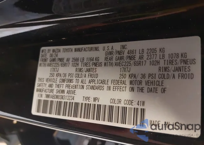 7MMVABDM8SN313234: 43089098