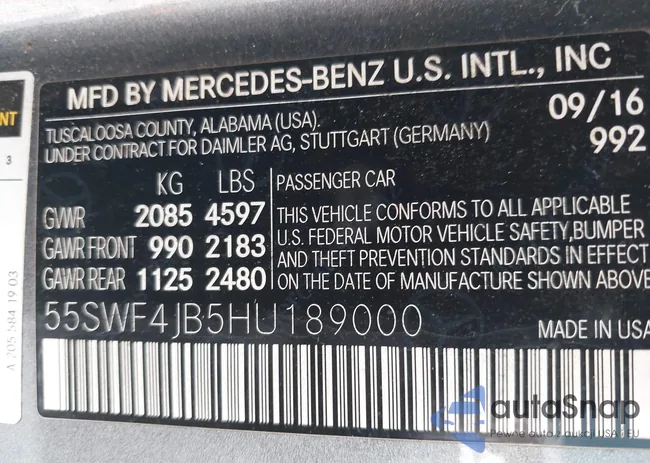 55SWF4JB5HU189000: 43090155