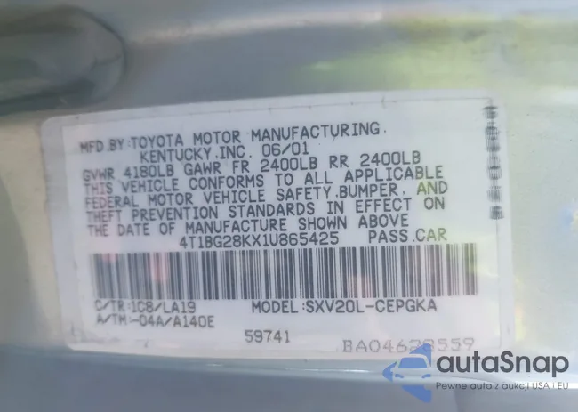 4T1BG28KX1U865425: 43090193