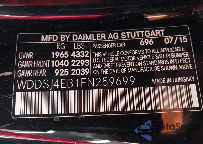 WDDSJ4EB1FN259699: 43090253