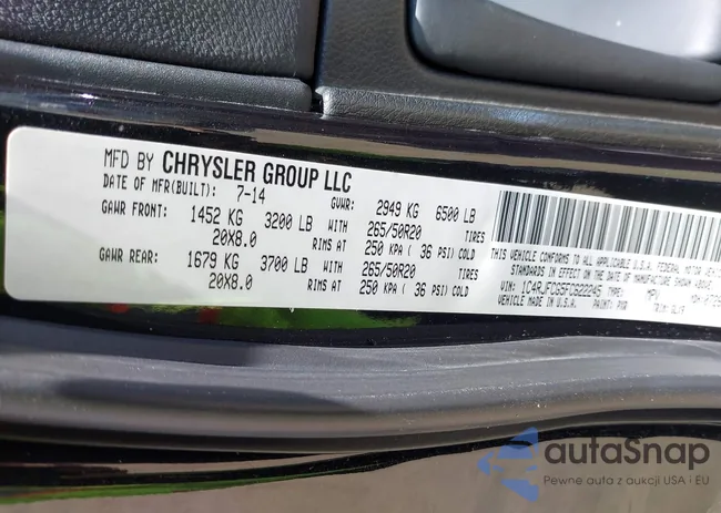 1C4RJFCG5FC622245: 43090648