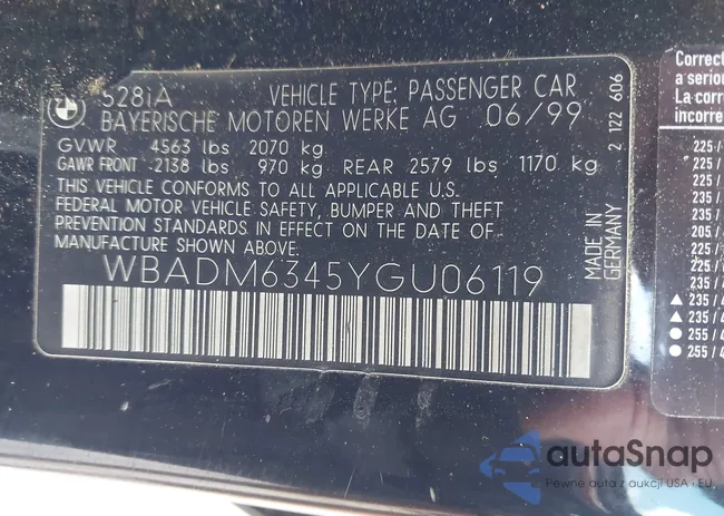 WBADM6345YGU06119: 43090746