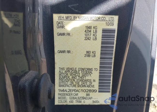 1N4AL2EP0AC102899: 43089764