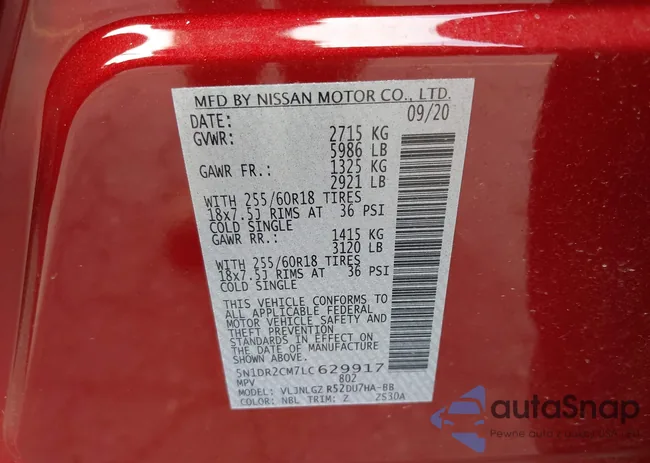 5N1DR2CM7LC629917: 43089932