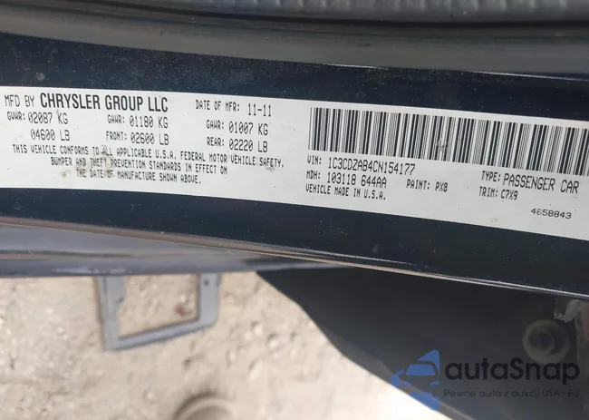 1C3CDZAB4CN154177: 43089969