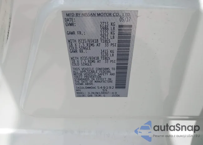 5N1DL0MM0HC549192: 43090031