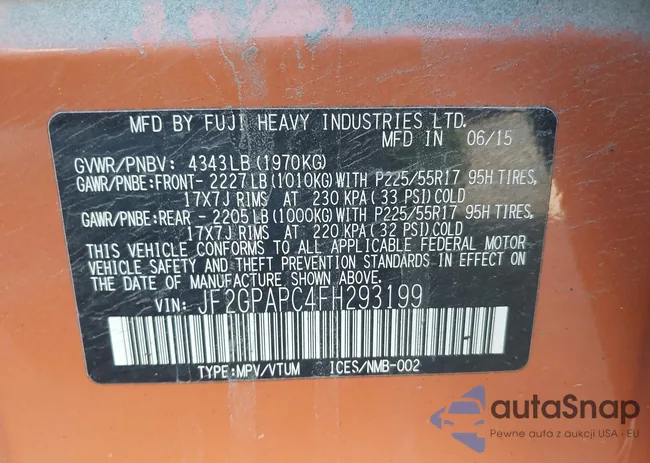 JF2GPAPC4FH293199: 43091139