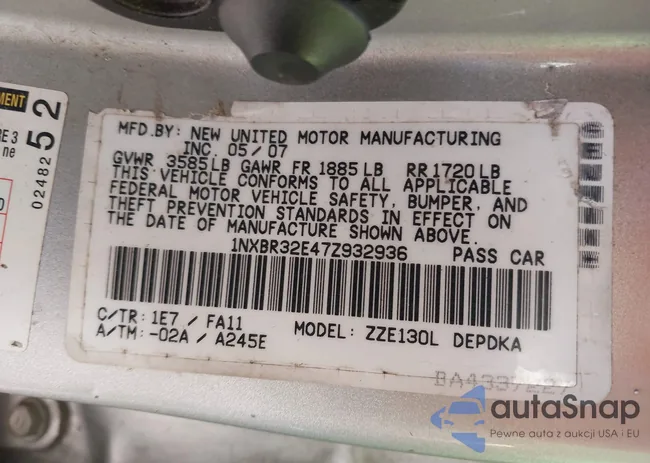 1NXBR32E47Z932936: 43091181