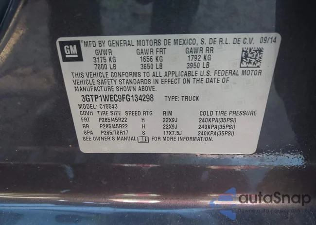 3GTP1WEC9FG134298: 43091182