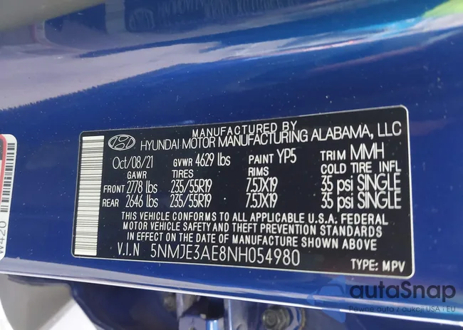 5NMJE3AE8NH054980: 43091226