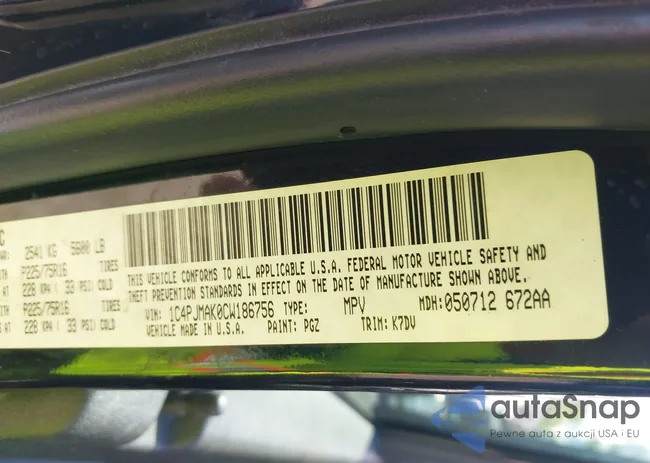 1C4PJMAK0CW186756: 43091235