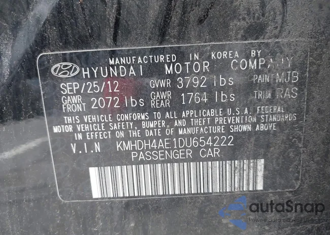 KMHDH4AE1DU654222: 43091298