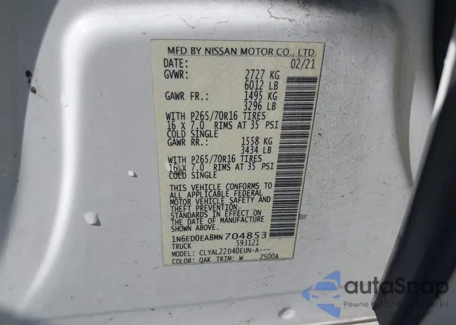 1N6ED0EA8MN704853: 43091315