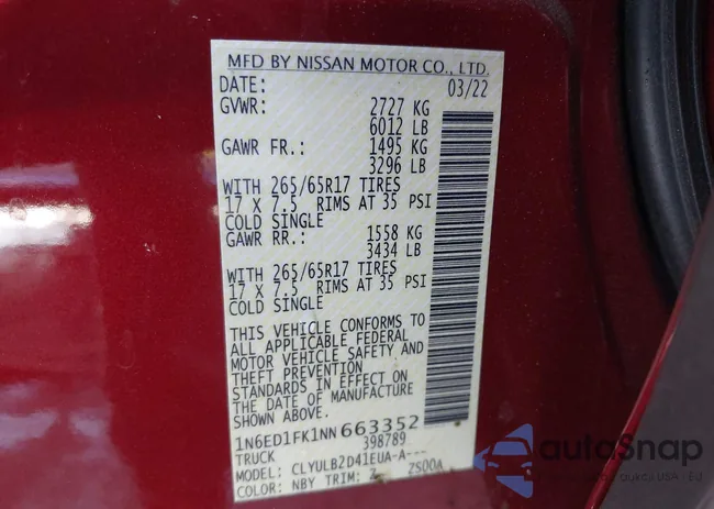 1N6ED1FK1NN663352: 43091332