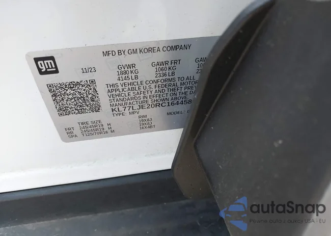 KL77LJE20RC164458: 43091399