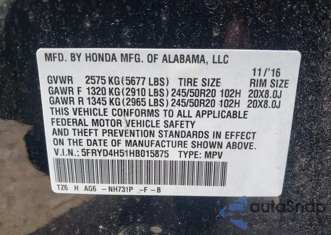 5FRYD4H51HB015875: 43091456